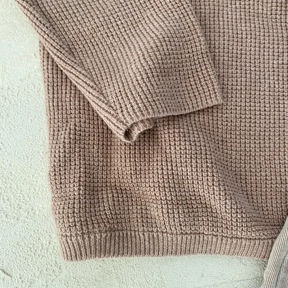 Zara mauve waffle Knit cotton Sweater and ankle Pants Set - Picture 4 of 6